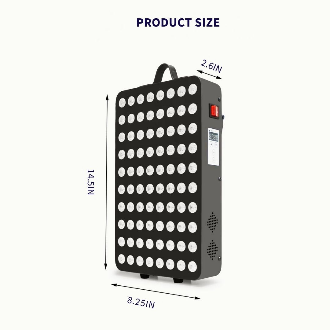High-output red light therapy panel LED size and dimensions
