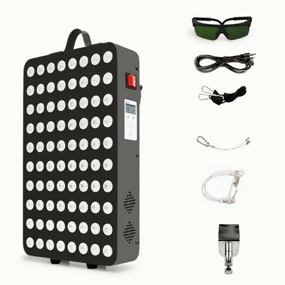 Close-up of infrared red light therapy panel LED array