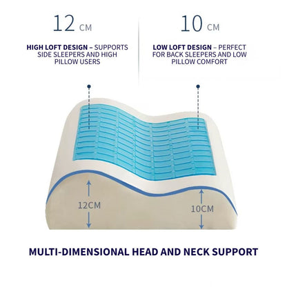 Memory foam cervical pillow with ergonomic contour design for side sleepers