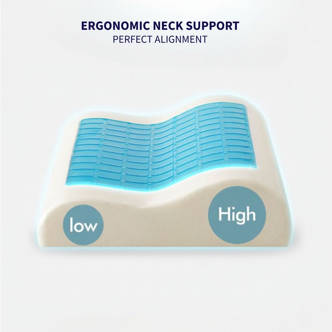 Memory foam cervical pillow contour design for optimal neck support