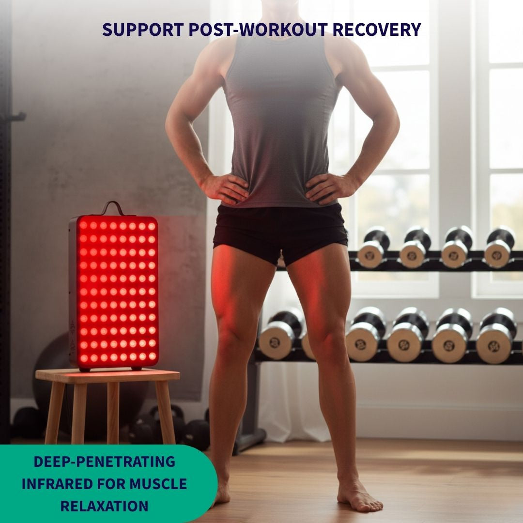 Red light therapy lamp for muscle recovery and pain relief