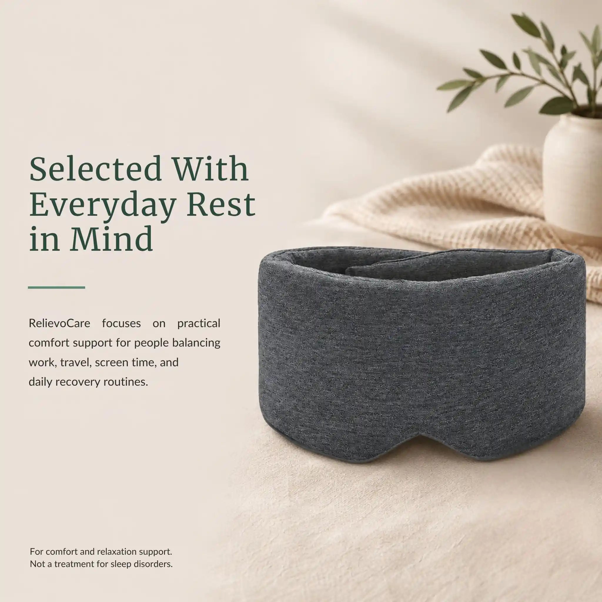 RelievoCare sleep wellness satisfaction guarantee badge.