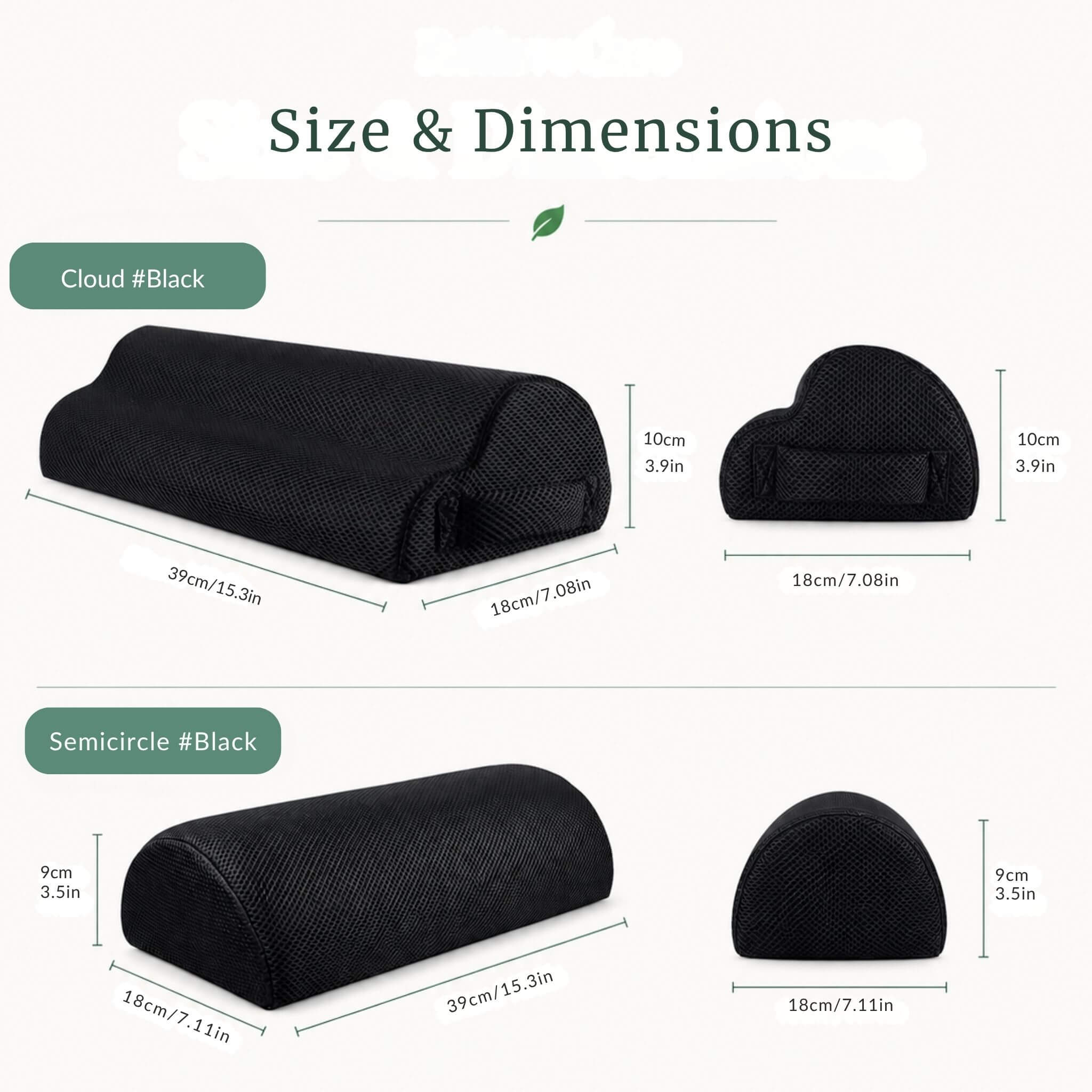 Size and height dimensions chart for the RelievoCare under-desk footrest.