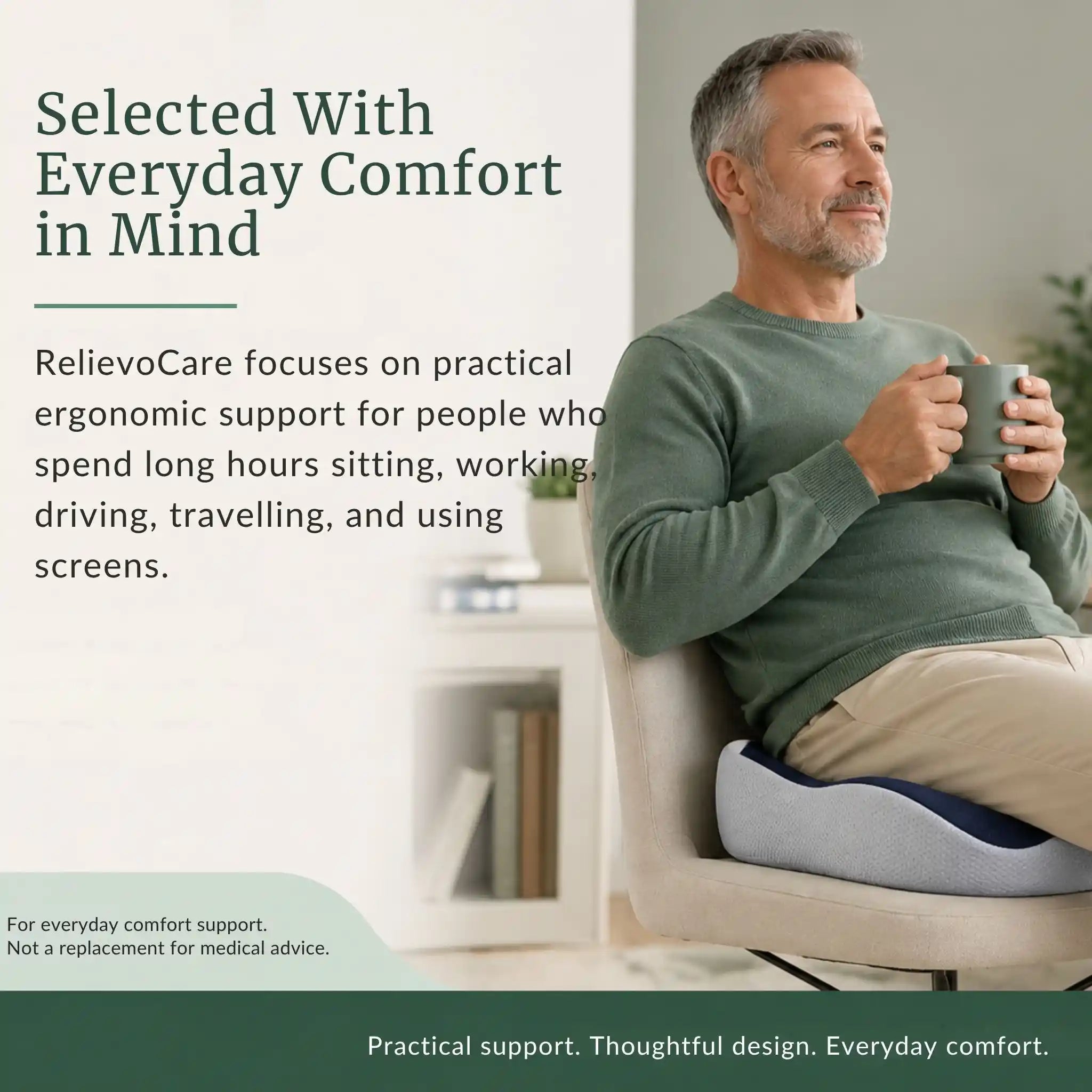 RelievoCare lifetime comfort guarantee trust graphic.