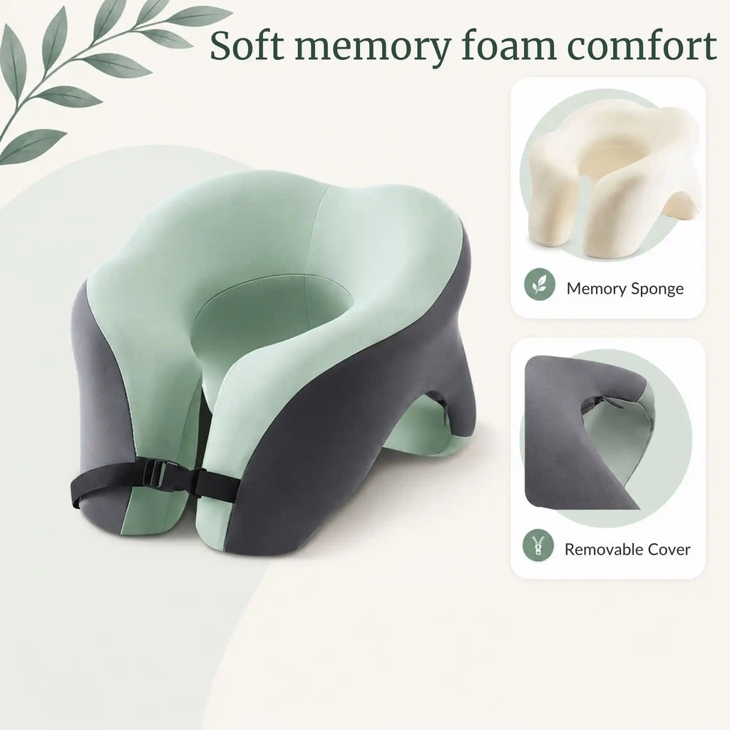 Close-up shot of the plush sweat-wicking outer fabric and the soft-rebound memory foam core.