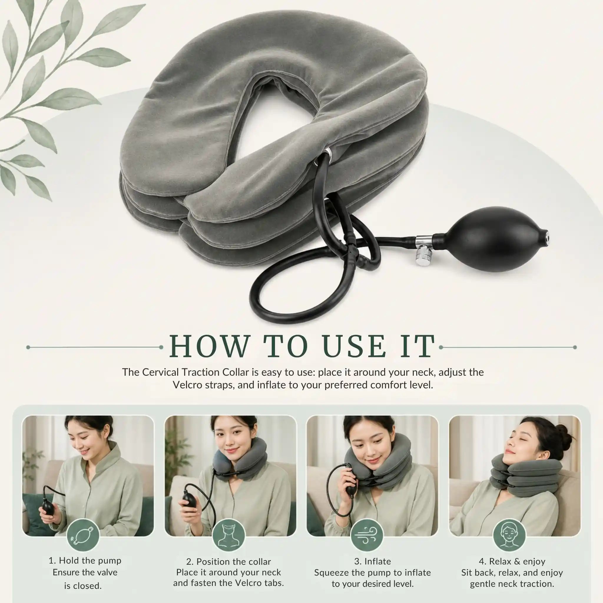 RelievoCare Neck Relief Pillow showing how to use