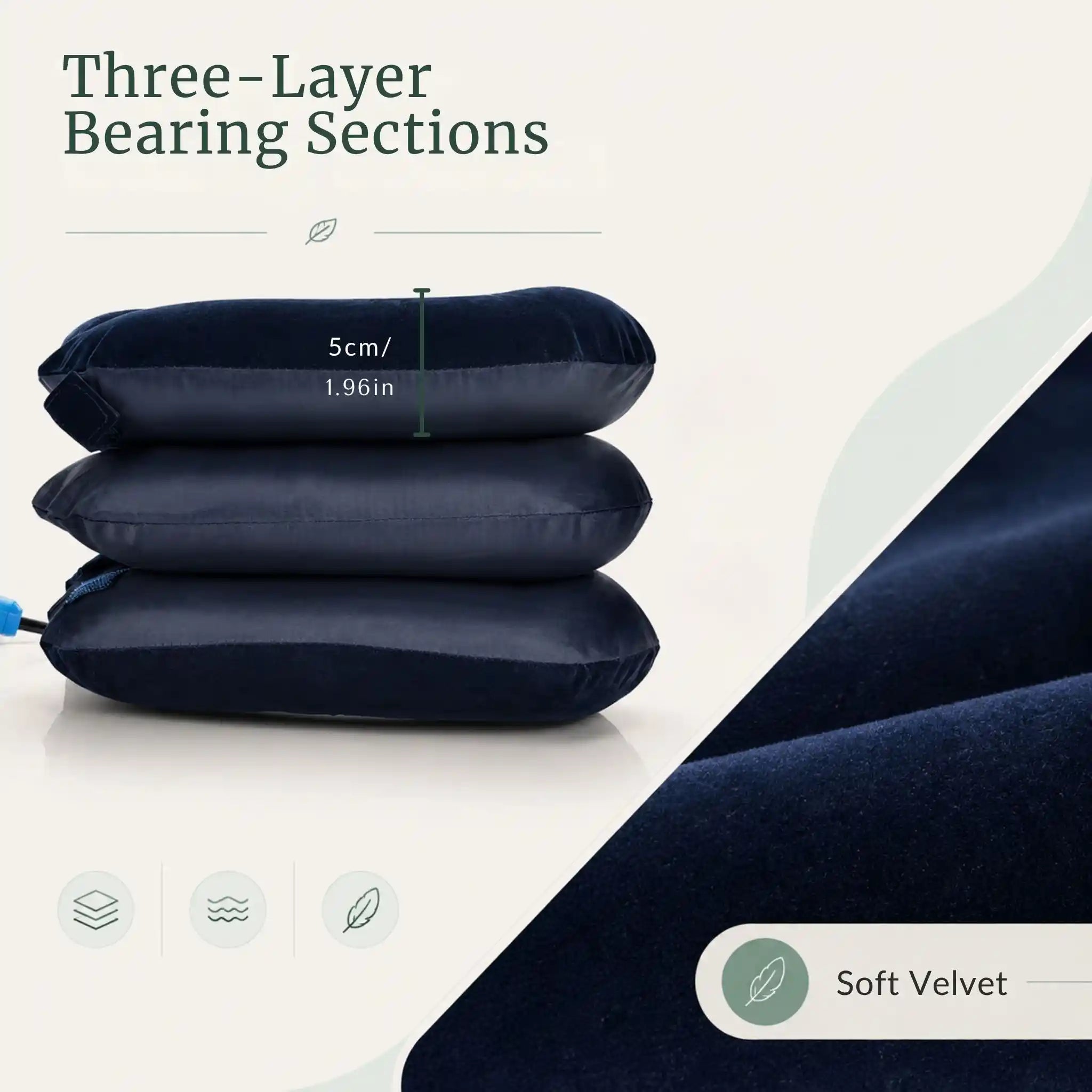 Close-up shot showing the breathable fabric texture and ergonomic shape of the RelievoCare Neck Relief Pillow.
