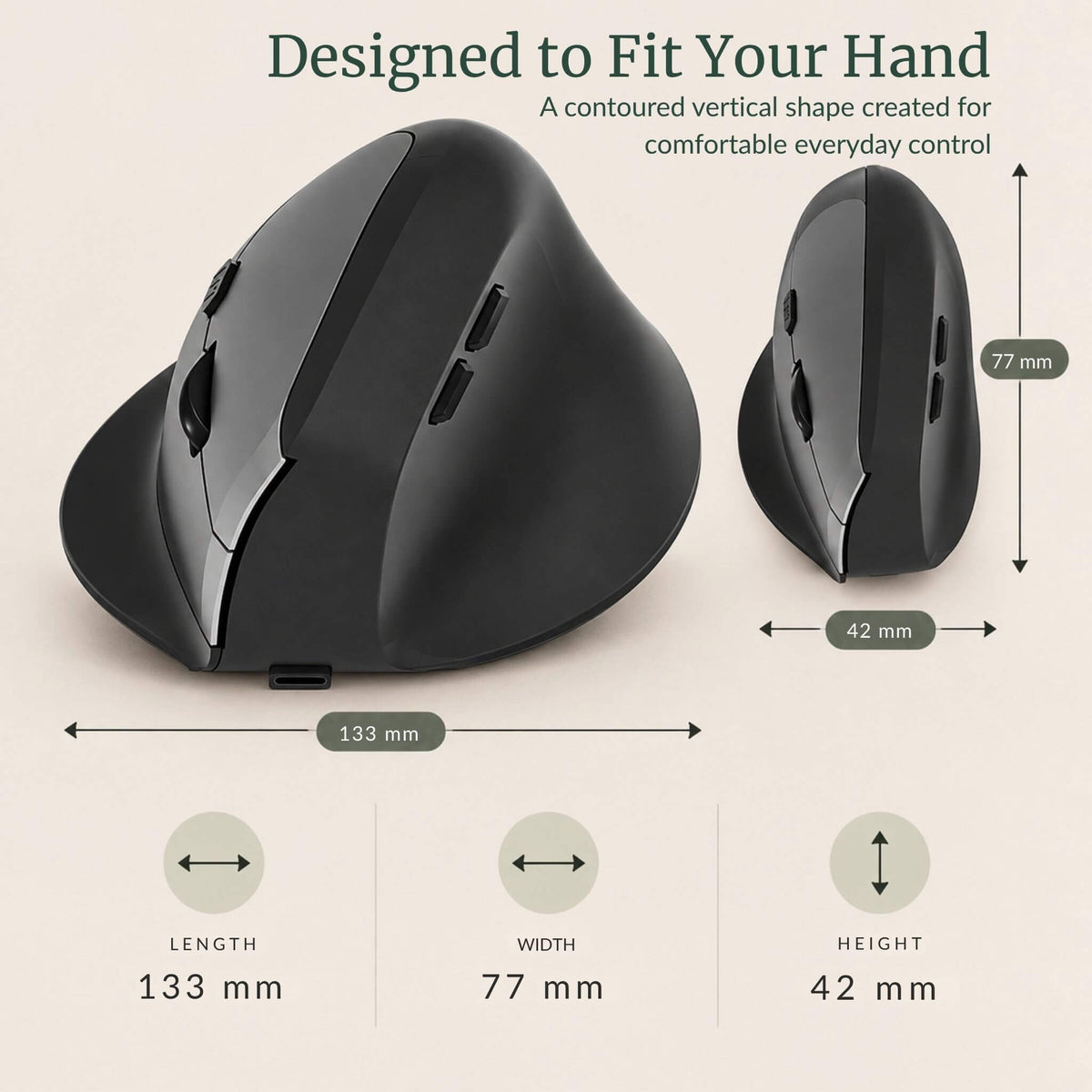 RelievoCare™ Dual-Mode Vertical Mouse