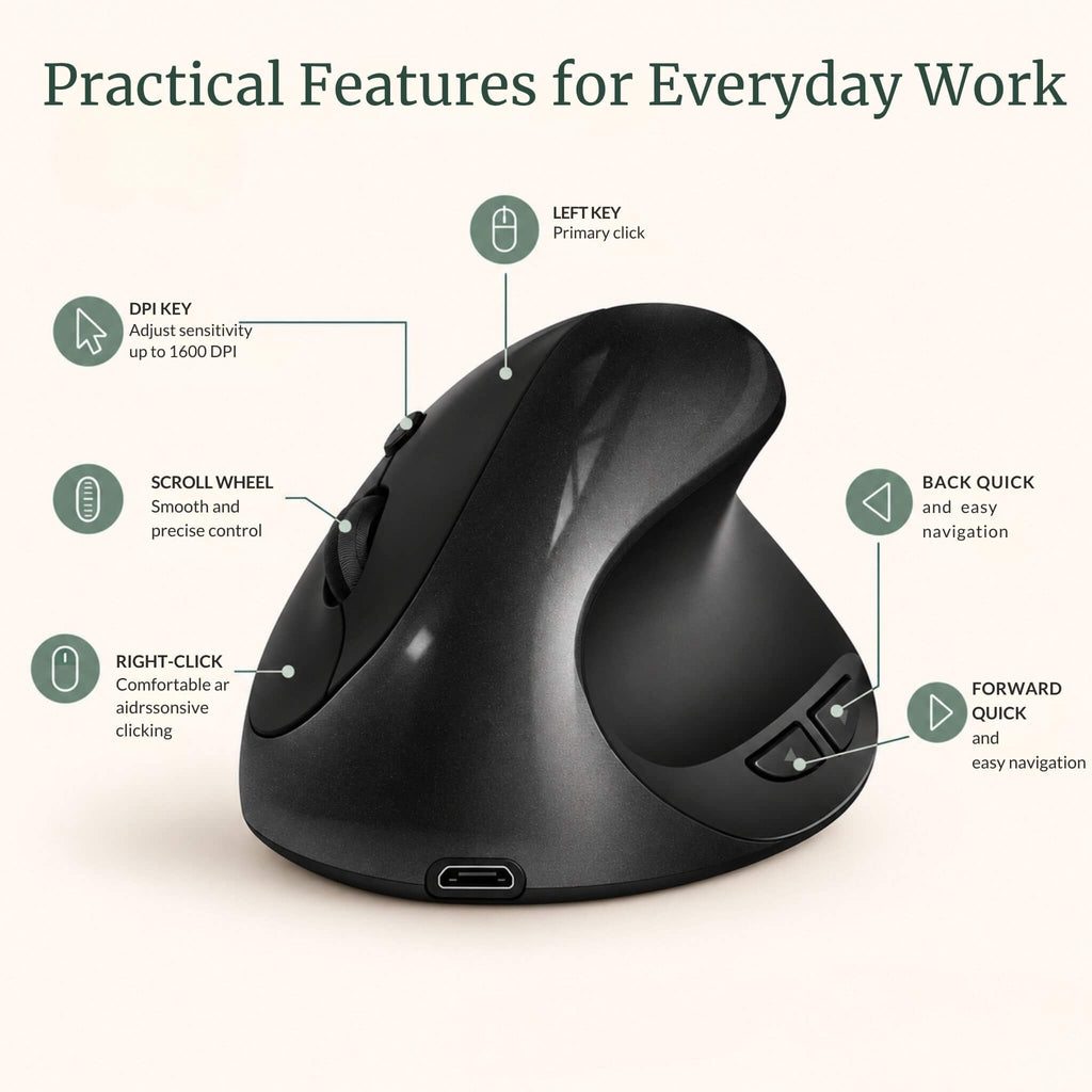 RelievoCare™ Wireless Vertical Mouse