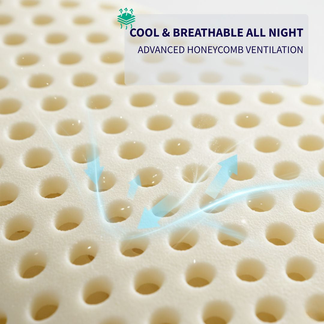 The Thailand cervical orthopaedic pillow showing natural latex construction