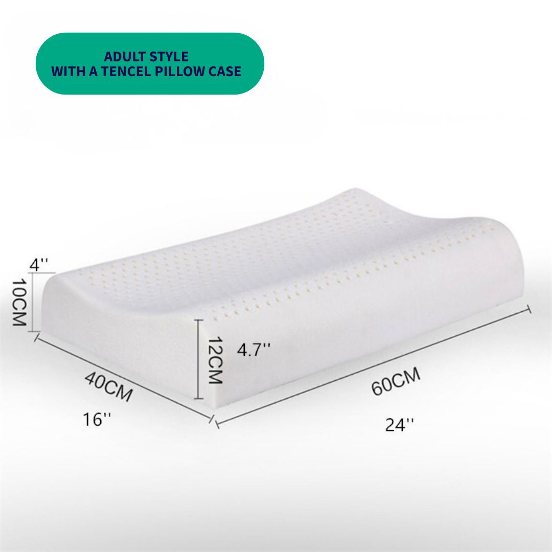 Thailand latex cervical pillow size and dimensions chart